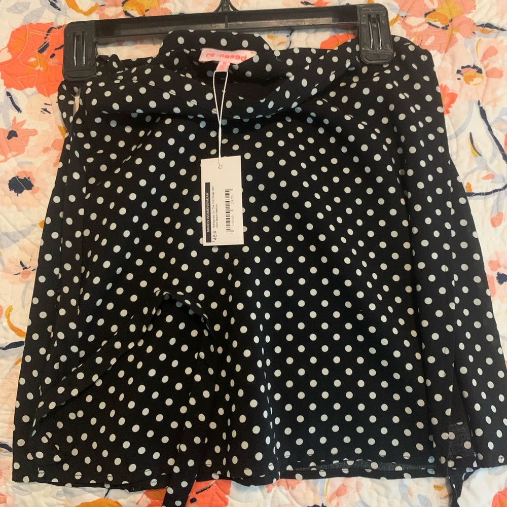 Black polka dot skirt